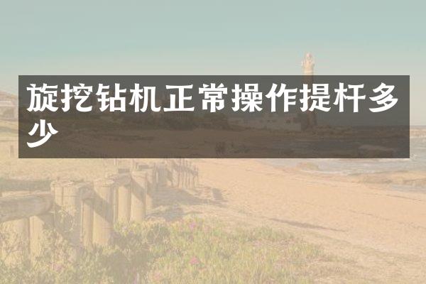 旋挖鉆機正常操作提桿多少