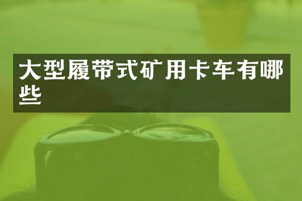 大型履帶式礦用卡車有哪些