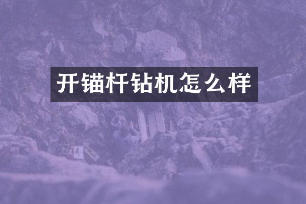 开锚杆钻机怎么样