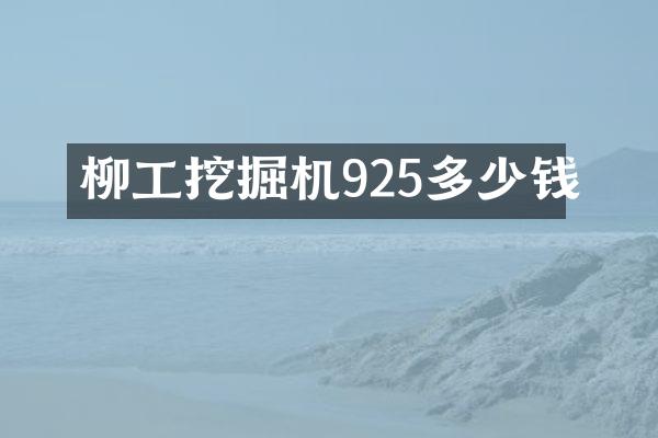 柳工挖掘機925多少錢