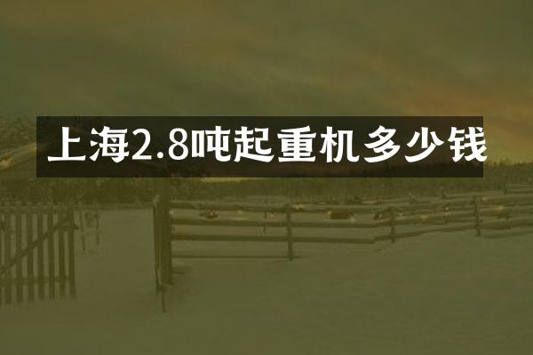 上海2.8吨起重机多少钱