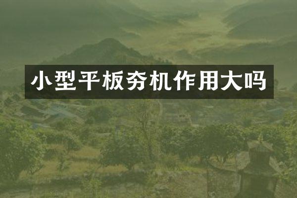 小型平板夯机作用大吗
