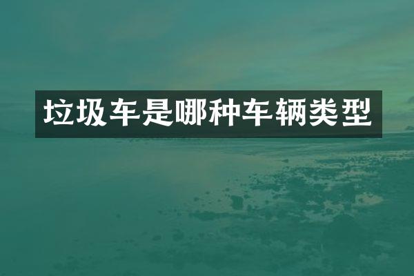 垃圾车是哪种车辆类型