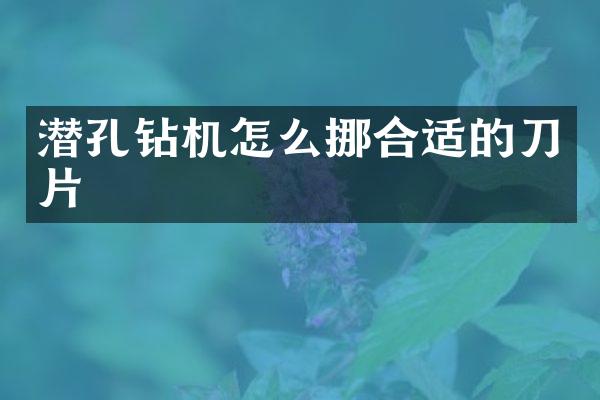 潛孔鉆機(jī)怎么挪合適的刀片