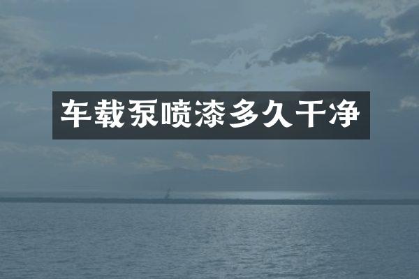 车载泵喷漆多久干净