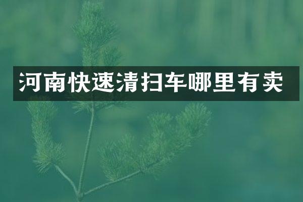 河南快速清扫车哪里有卖