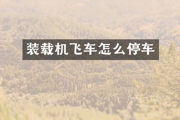 装载机飞车怎么停车