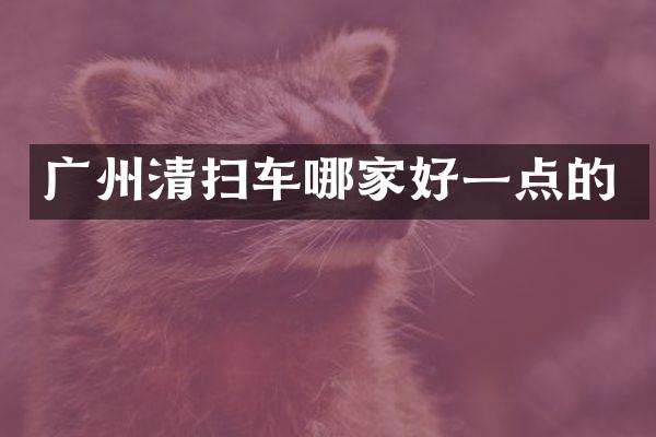 广州清扫车哪家好一点的
