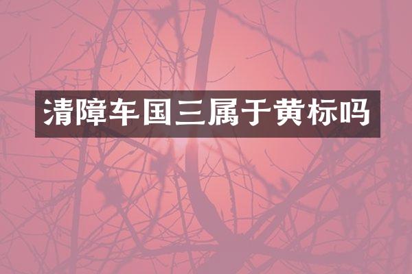 清障车国三属于黄标吗