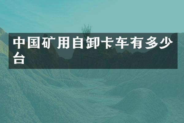 中国矿用自卸卡车有多少台