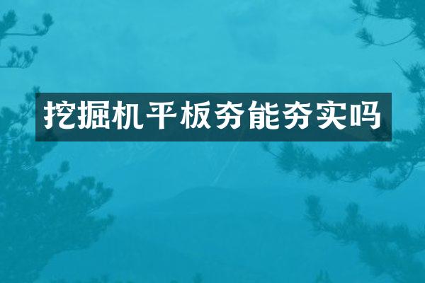 挖掘机平板夯能夯实吗