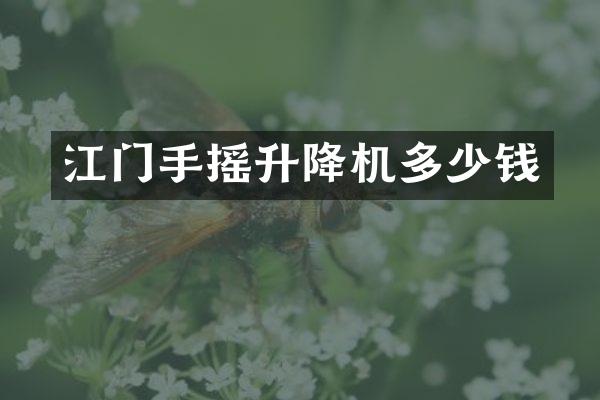 江门手摇升降机多少钱