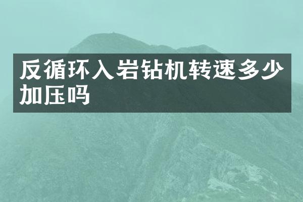 反循环入岩钻机转速多少加压吗