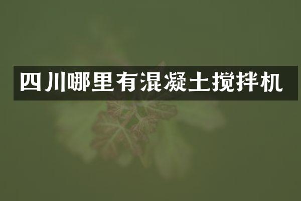 四川哪里有混凝土搅拌机