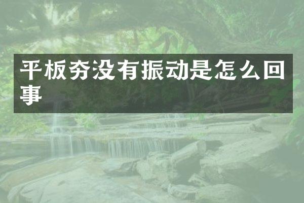 平板夯沒有振動是怎么回事