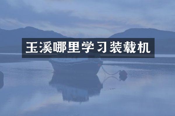 玉溪哪里学习装载机
