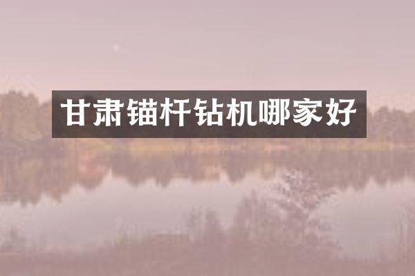 甘肃锚杆钻机哪家好