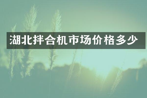 湖北拌合机市场价格多少