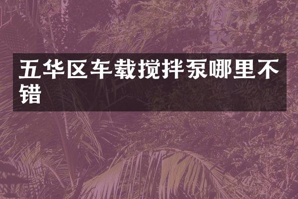 五華區(qū)車載攪拌泵哪里不錯(cuò)