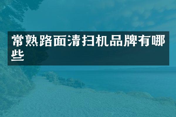 常熟路面清掃機(jī)品牌有哪些