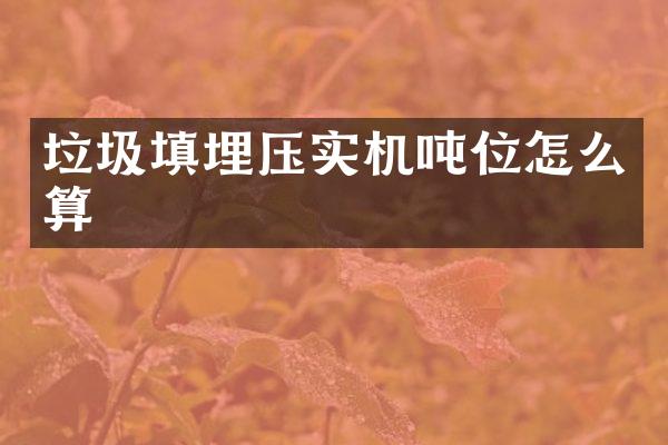 垃圾填埋压实机吨位怎么算