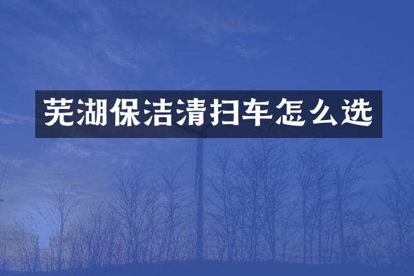 芜湖保洁清扫车怎么选