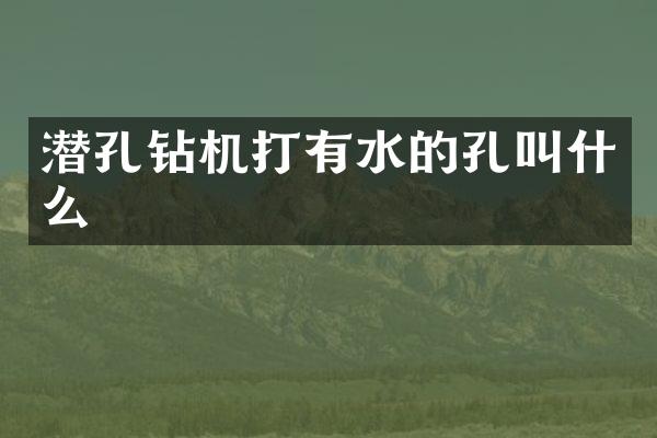 潛孔鉆機(jī)打有水的孔叫什么