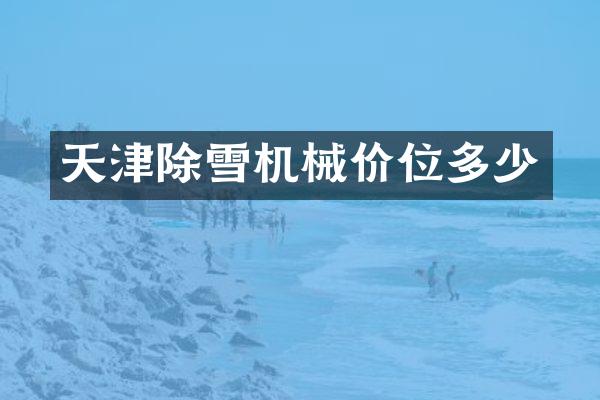 天津除雪机械价位多少