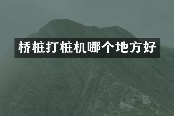 桥桩打桩机哪个地方好