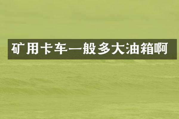 矿用卡车一般多大油箱啊