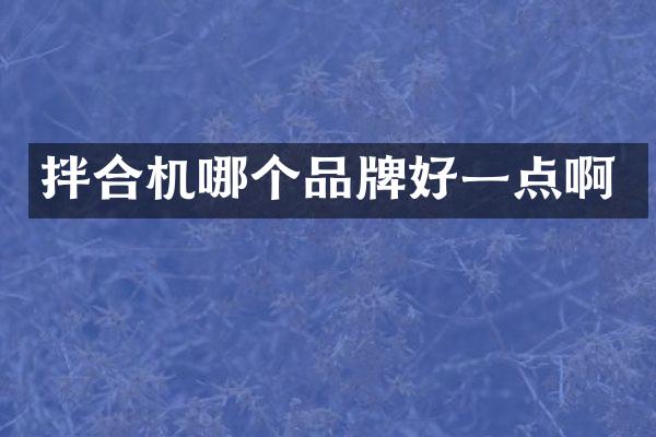 拌合机哪个品牌好一点啊