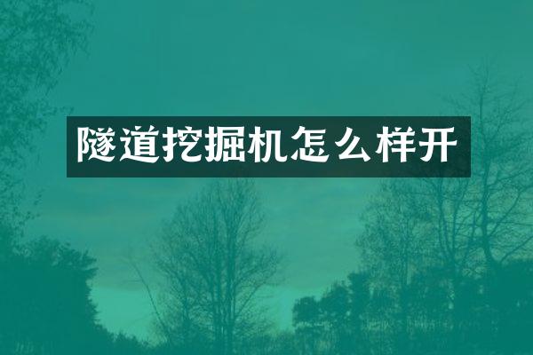 隧道挖掘机怎么样开