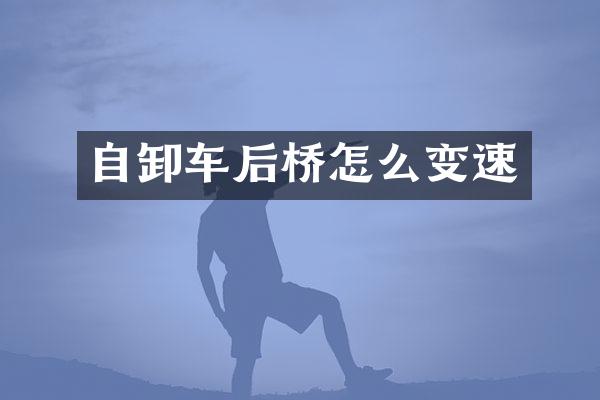 自卸车后桥怎么变速