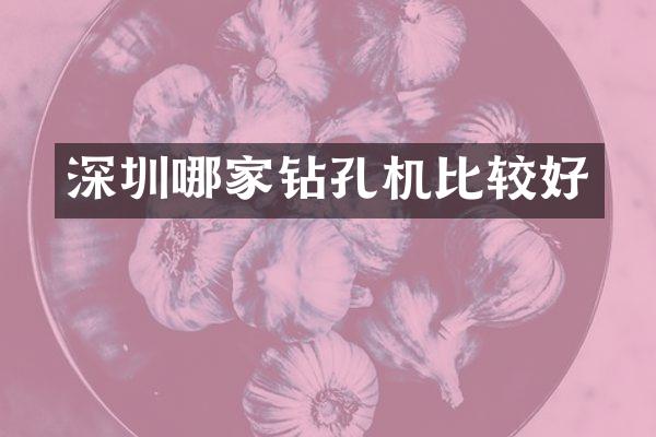 深圳哪家钻孔机比较好