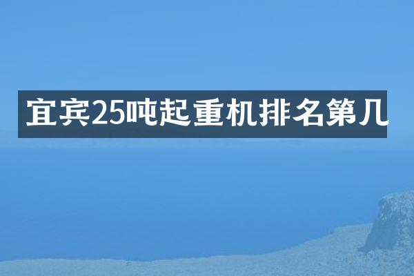 宜宾25吨起重机排名第几