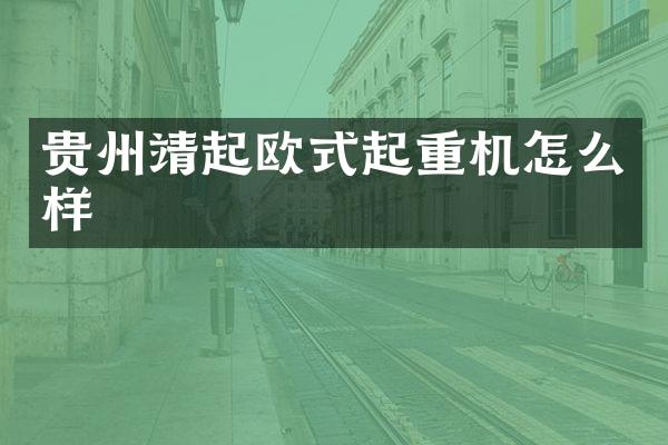 贵州靖起欧式起重机怎么样