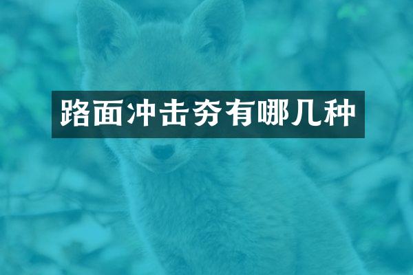 路面冲击夯有哪几种