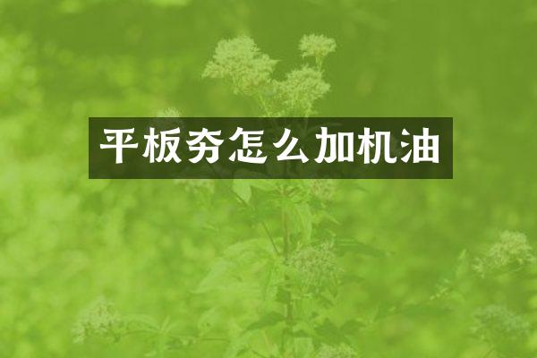 平板夯怎么加机油