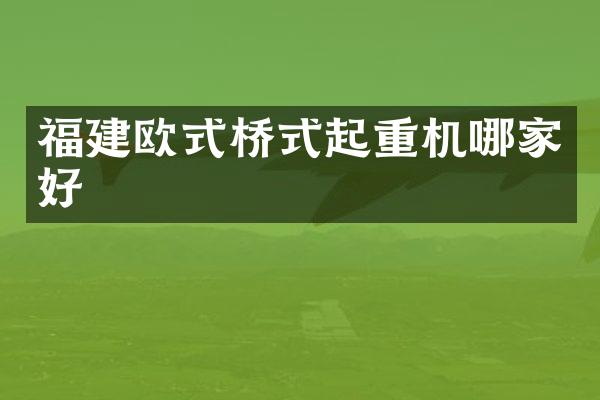 福建欧式桥式起重机哪家好
