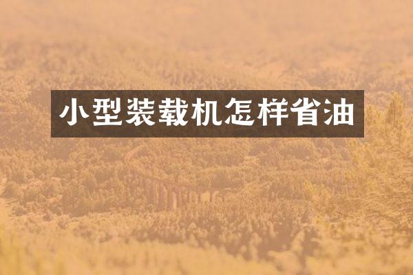 小型装载机怎样省油