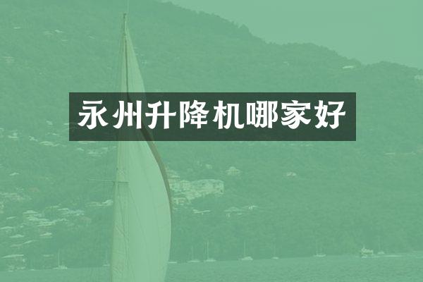永州升降机哪家好