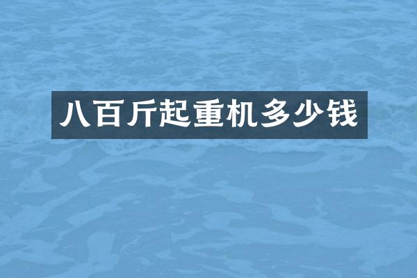 八百斤起重机多少钱