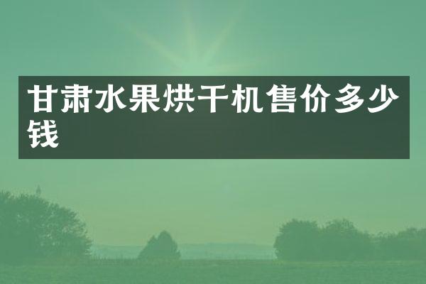 甘肃水果烘干机售价多少钱