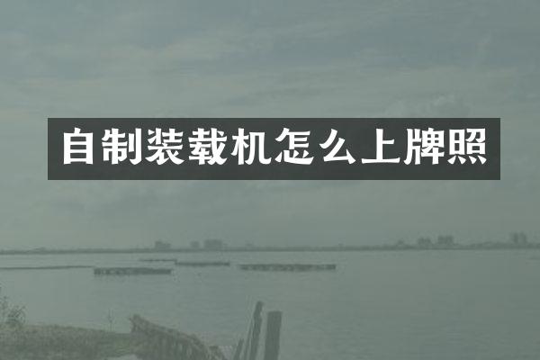 自制装载机怎么上牌照