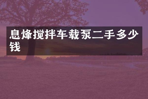 息烽搅拌车载泵二手多少钱