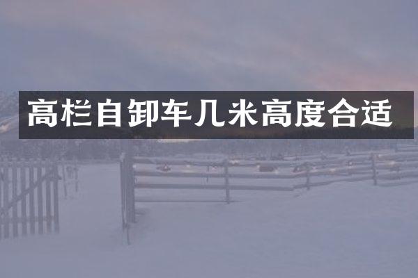 高栏自卸车几米高度合适