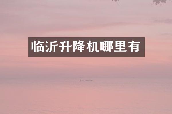 临沂升降机哪里有