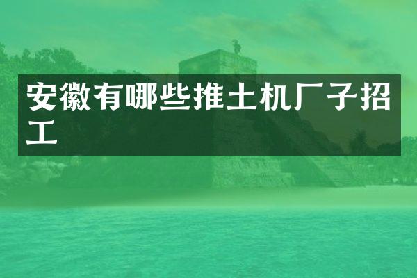 安徽有哪些推土机厂子招工
