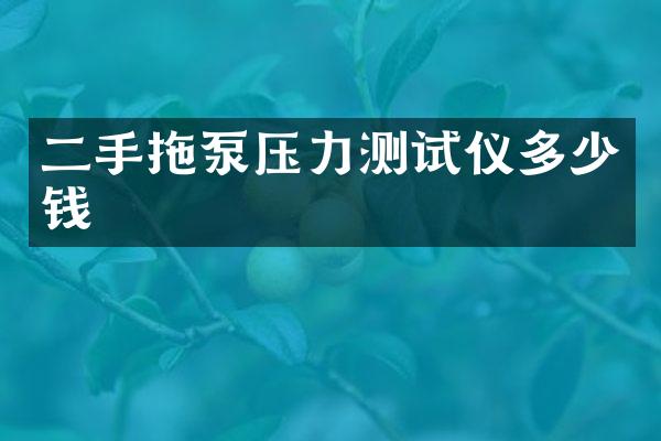 二手拖泵压力测试仪多少钱