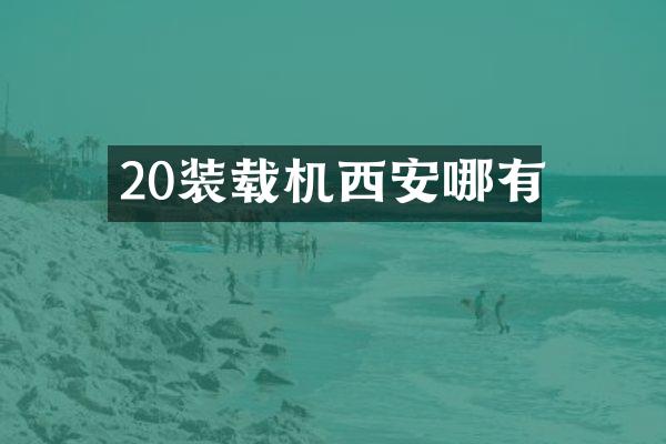 20装载机西安哪有